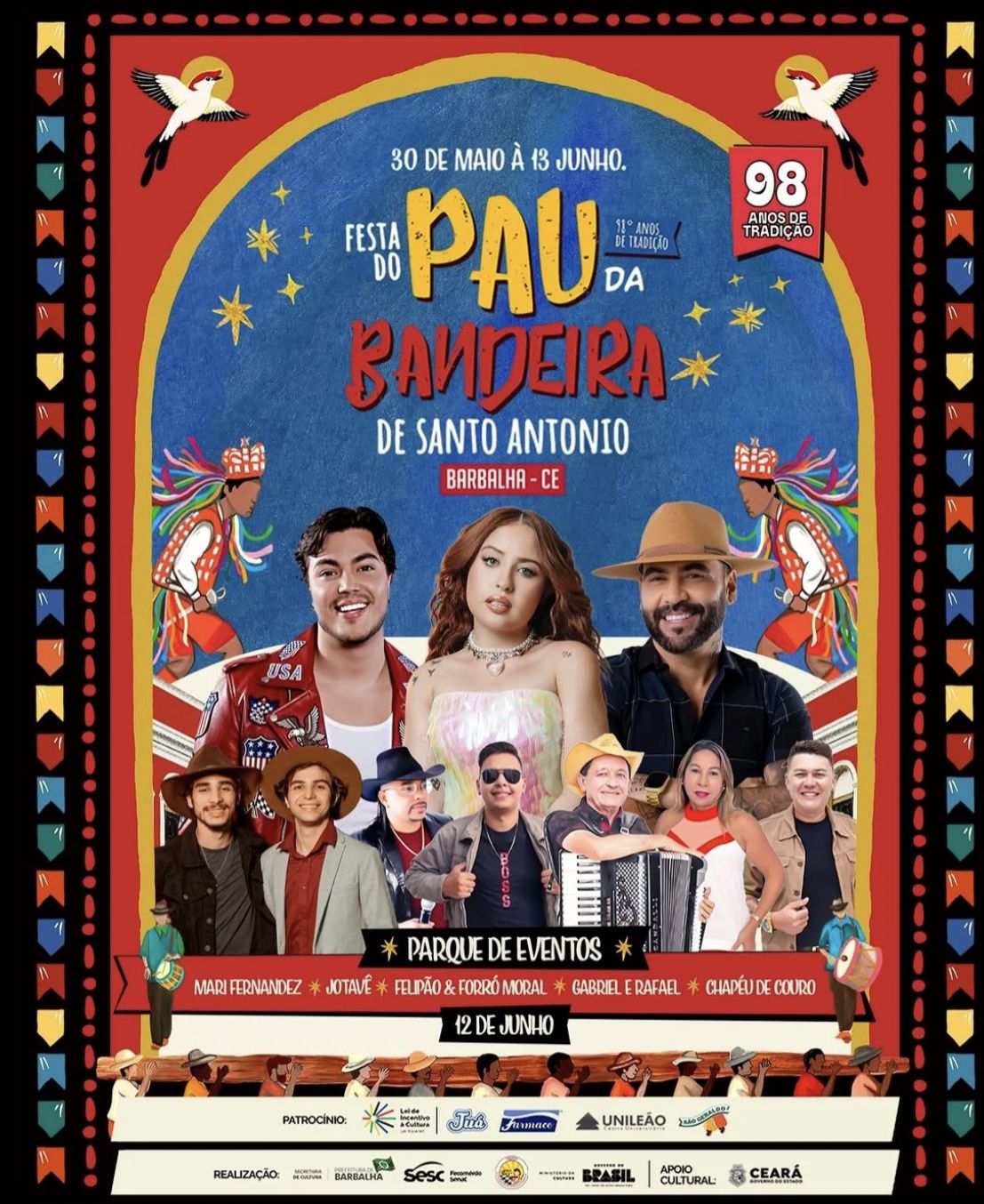 Flyer Festa do Pau da Bandeira · 12 de Junho