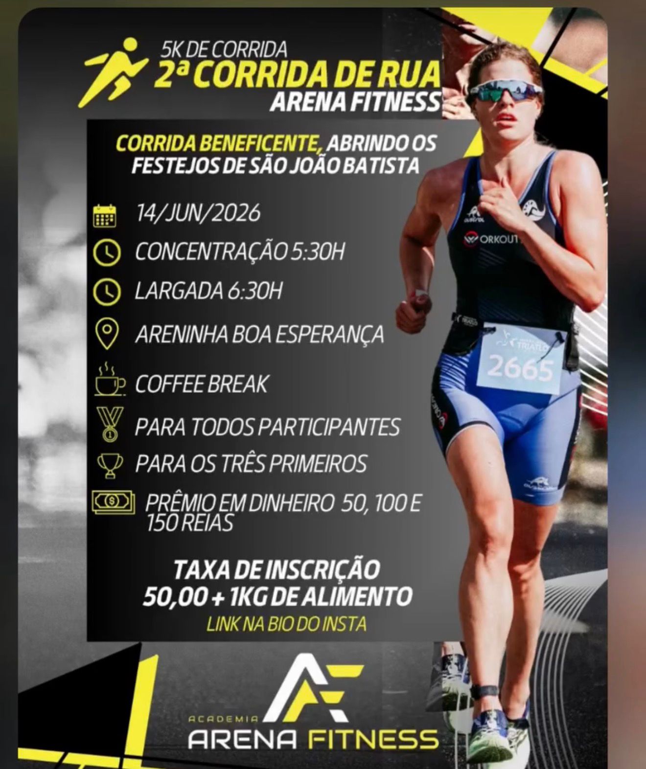 Flyer 2ª Corrida de Rua Arena Fitness