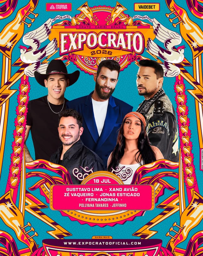 Flyer Expocrato 2026 · Sábado 18/07