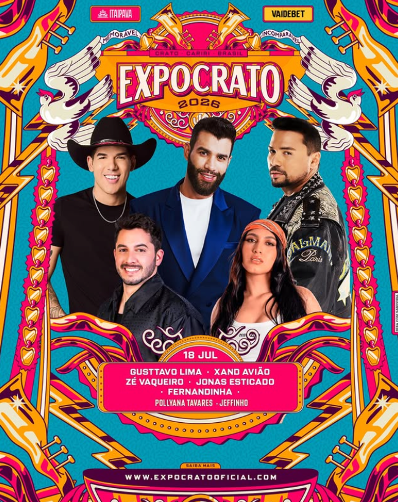 Expocrato 2026 · Sábado 18/07