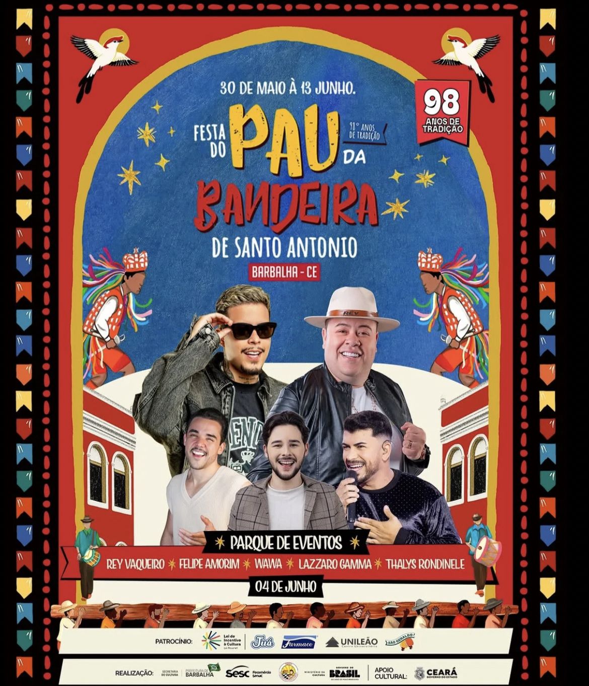 Flyer Festa do Pau da Bandeira · 04 de Junho