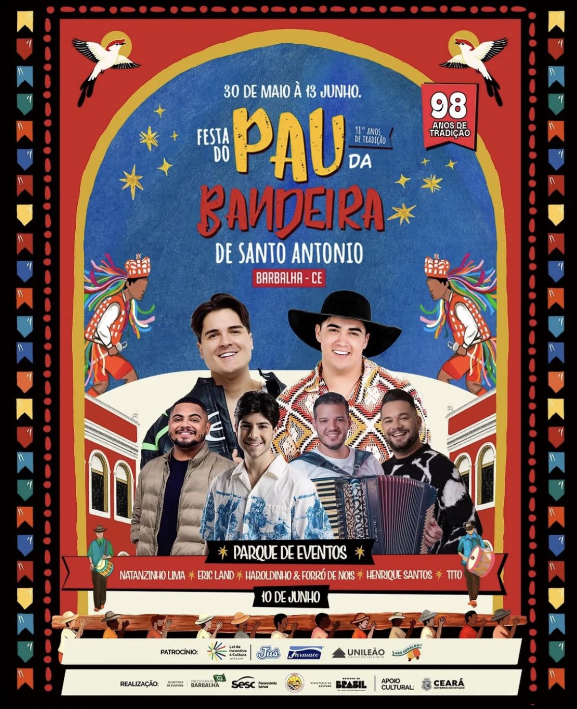 Flyer Festa do Pau da Bandeira · 10 de Junho