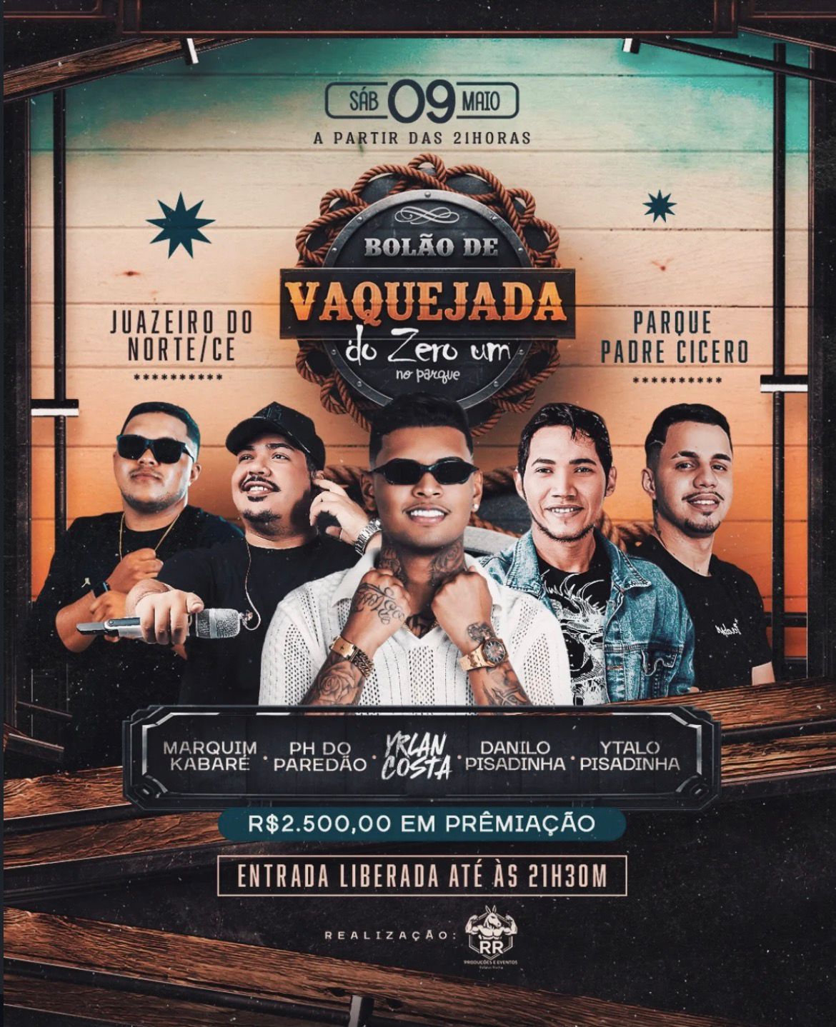 Flyer Bolão de Vaquejada do Zero Um no Parque