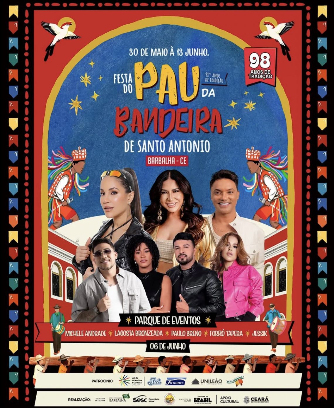 Flyer Festa do Pau da Bandeira · 06 de Junho