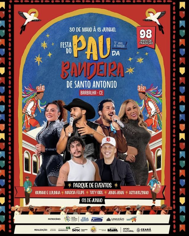 Flyer Festa do Pau da Bandeira · 03 de Junho