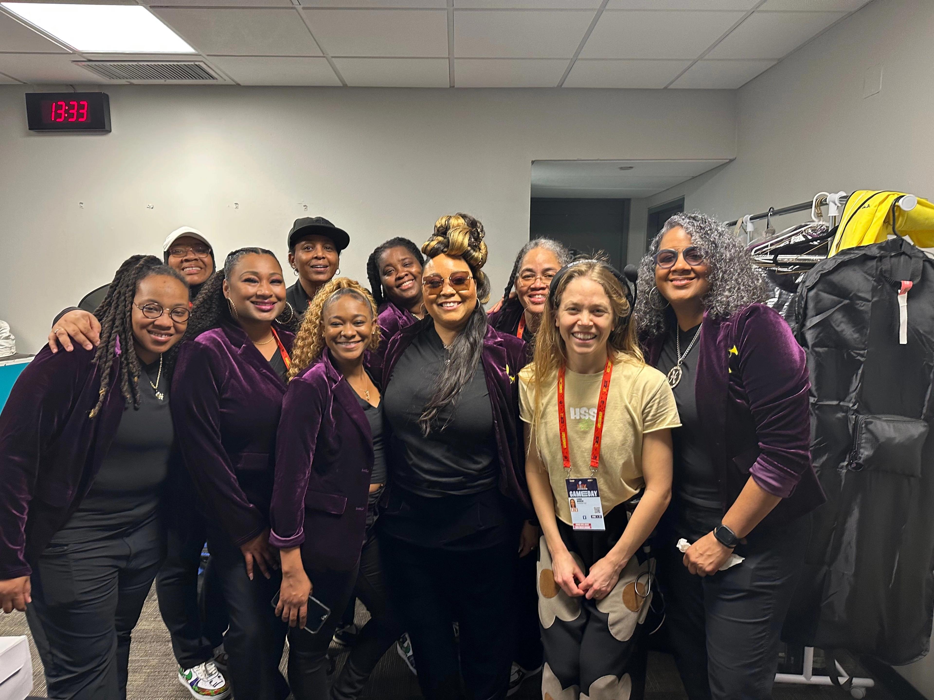 Posed for a group photo with Original Pinettes Brass Band