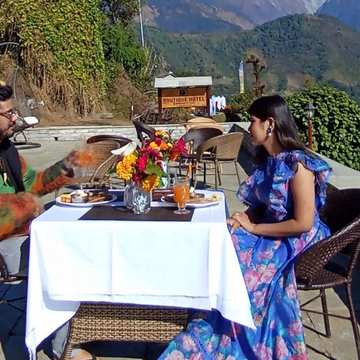 A table laid on the terrace
