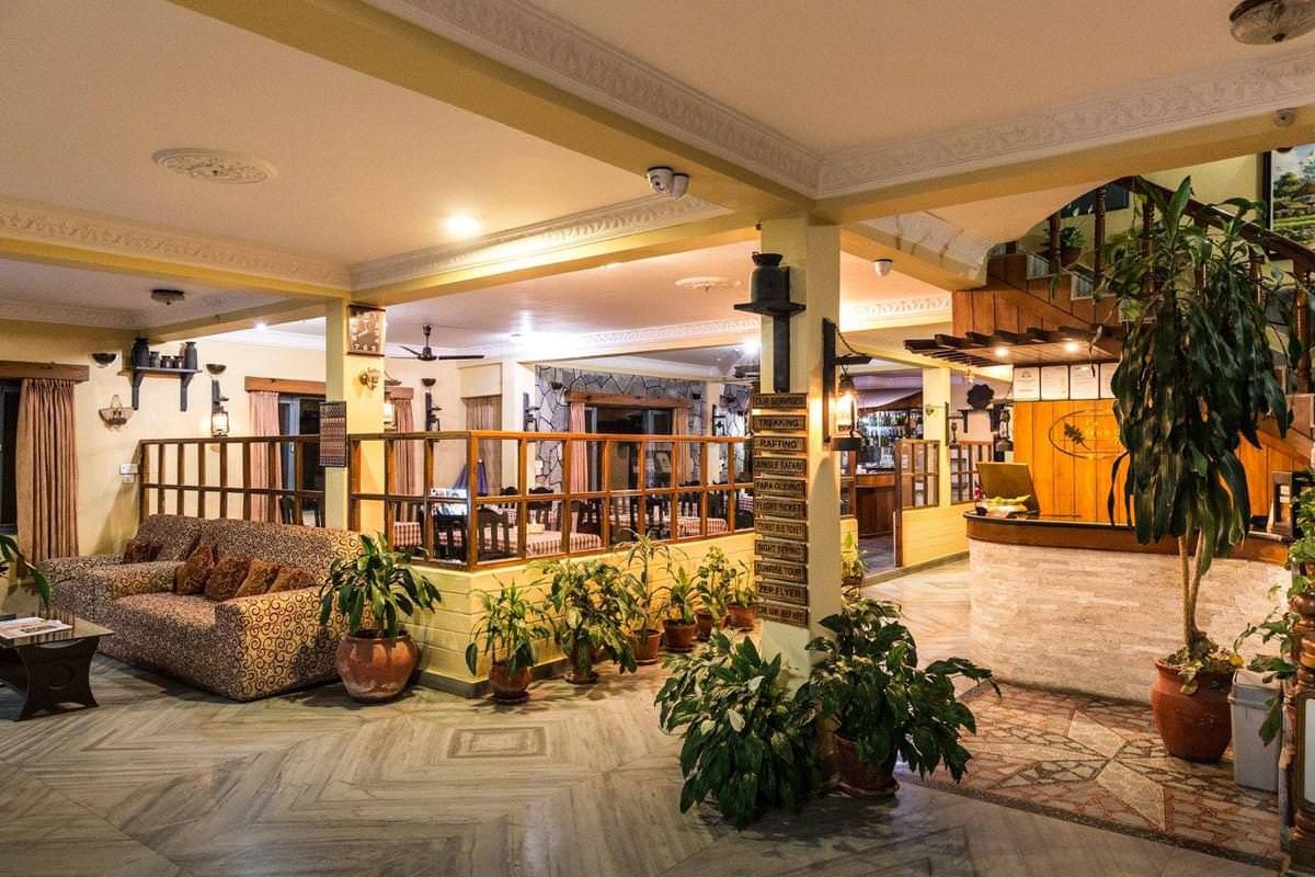 The lobby and its sofas