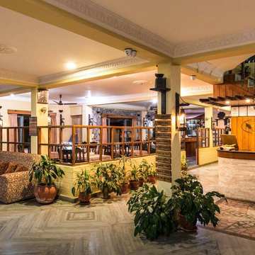 The lobby and its sofas