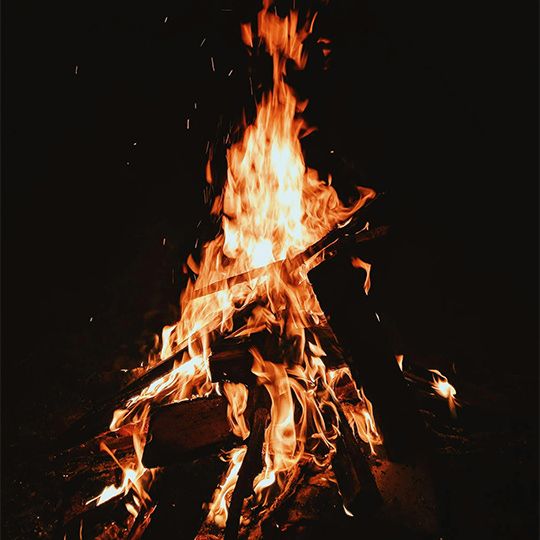 The bonfire at night