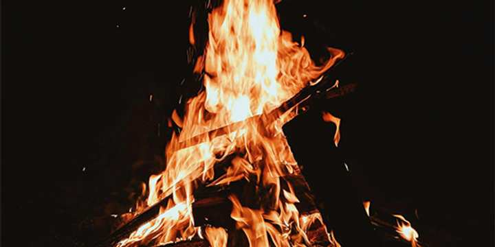 The bonfire at night