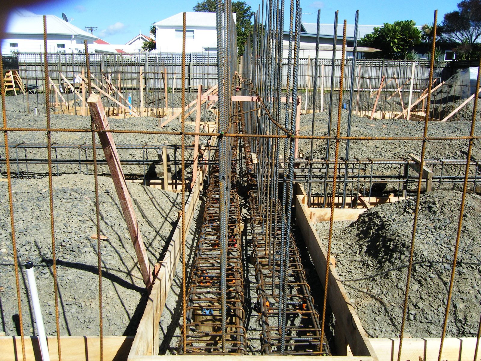 Water View Homes — steel in the footings