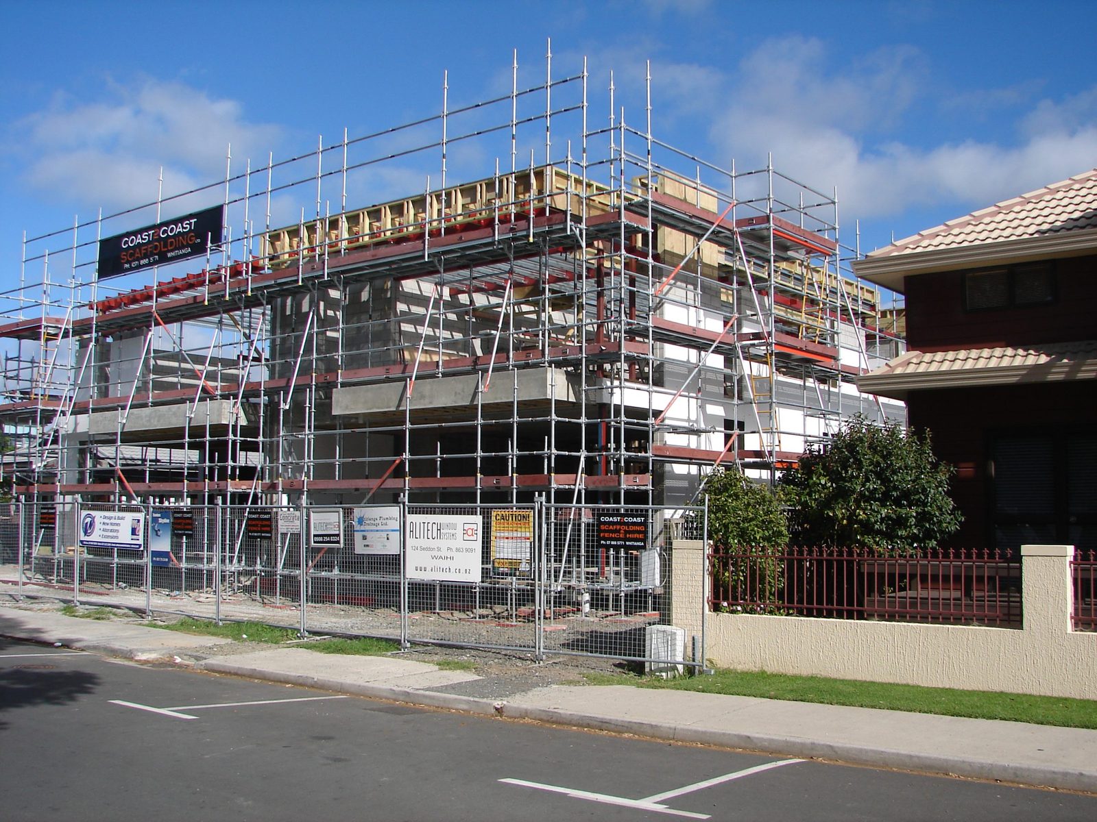 Water View Homes — scaffolding up