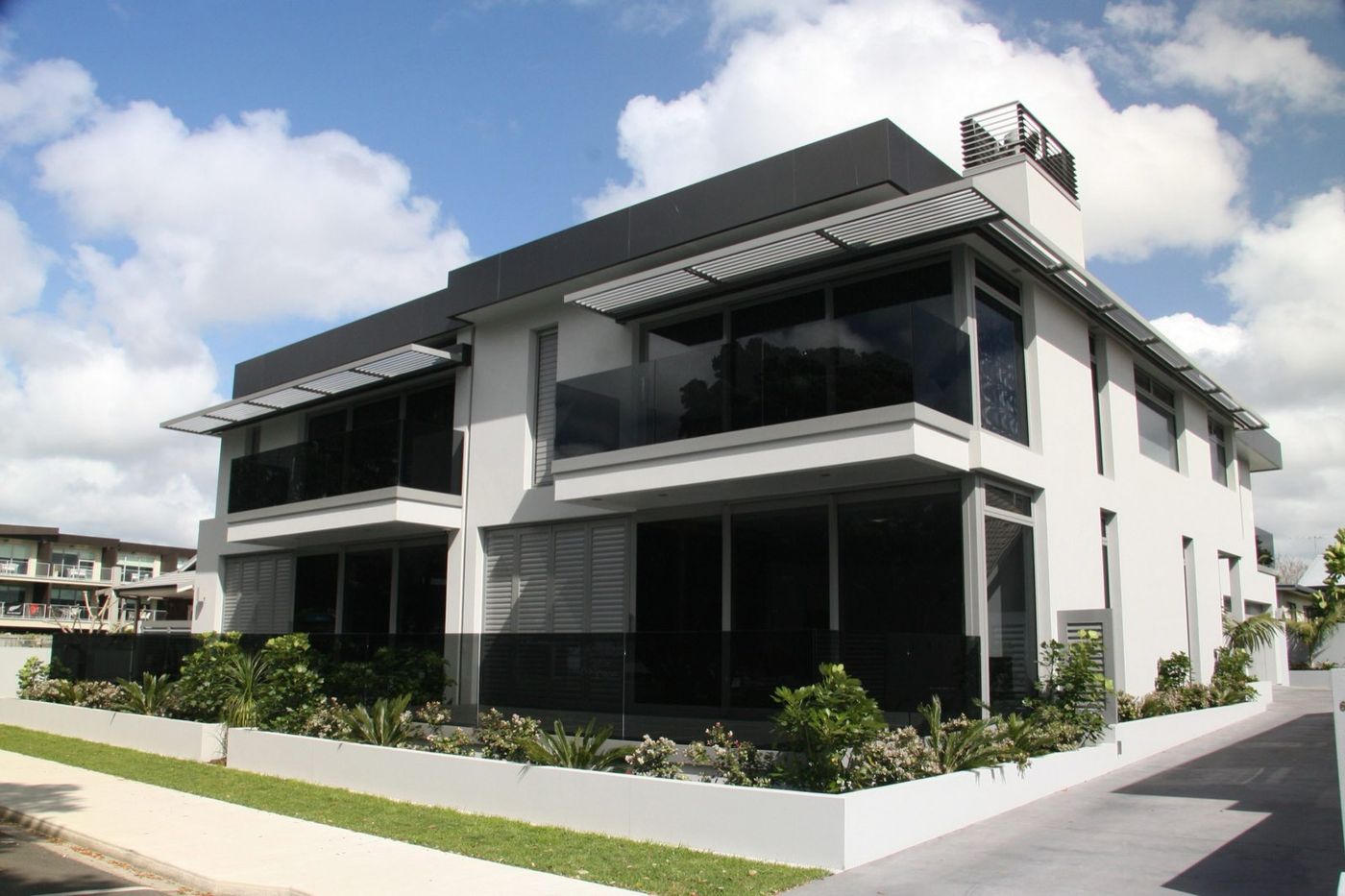 Water View Homes — the completed pair on the corner