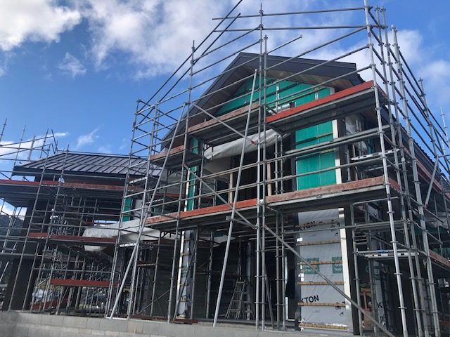 Pauanui — wrapped and scaffolded