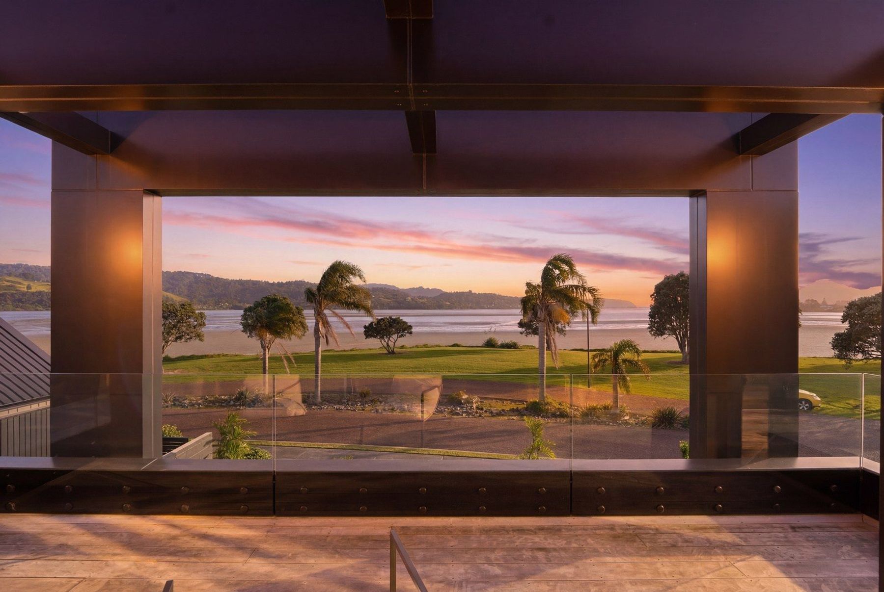 Life on the Water — sunset from the covered veranda