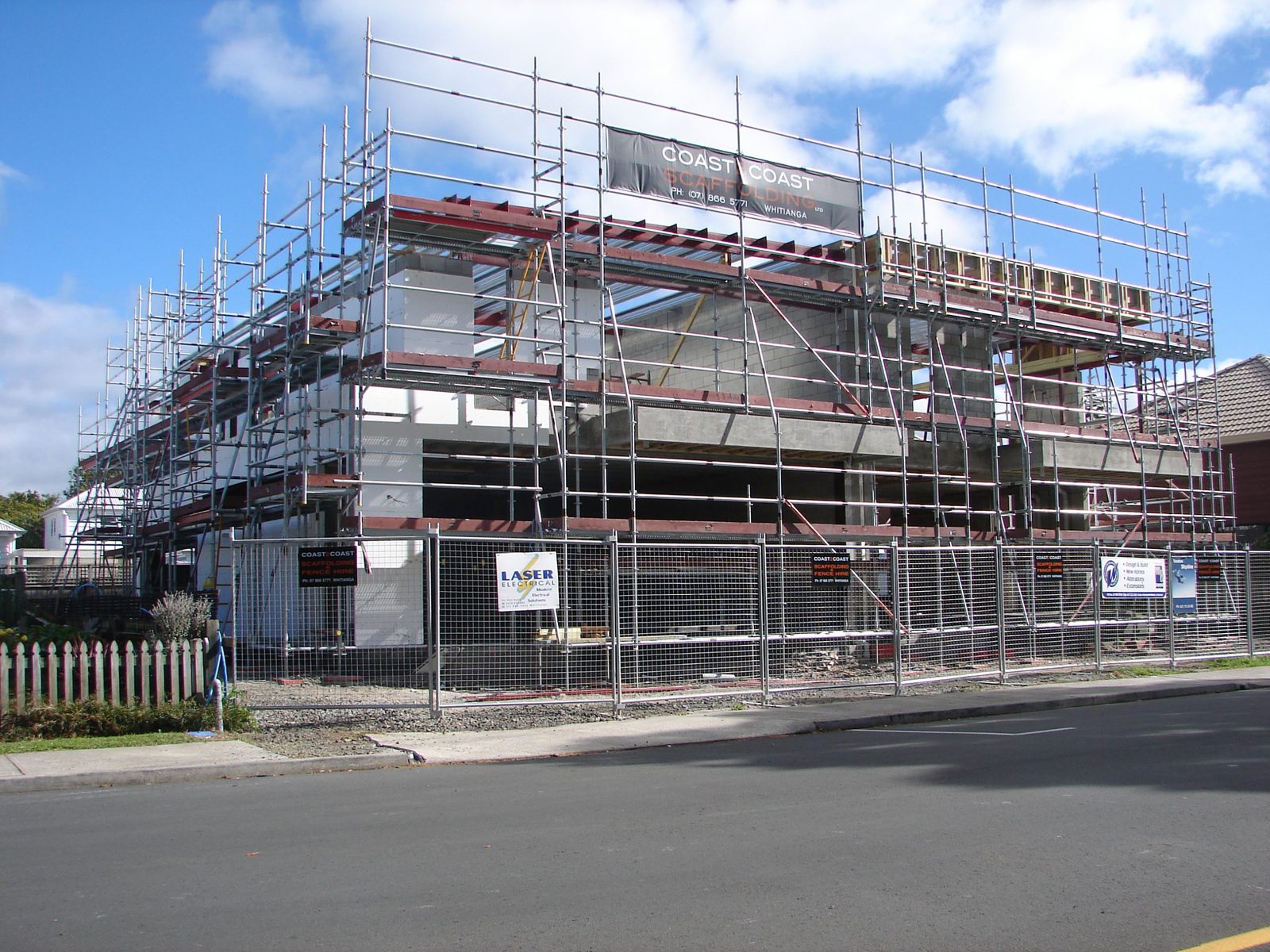 Water View Homes — side elevation in build