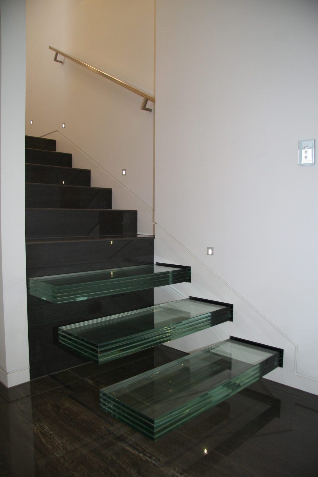 Water View Homes — glass stair