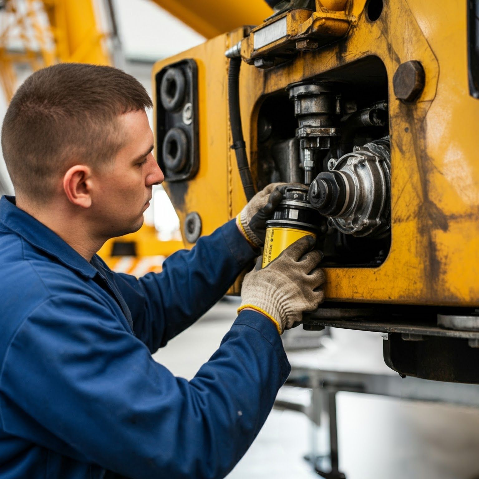 Filter being installed