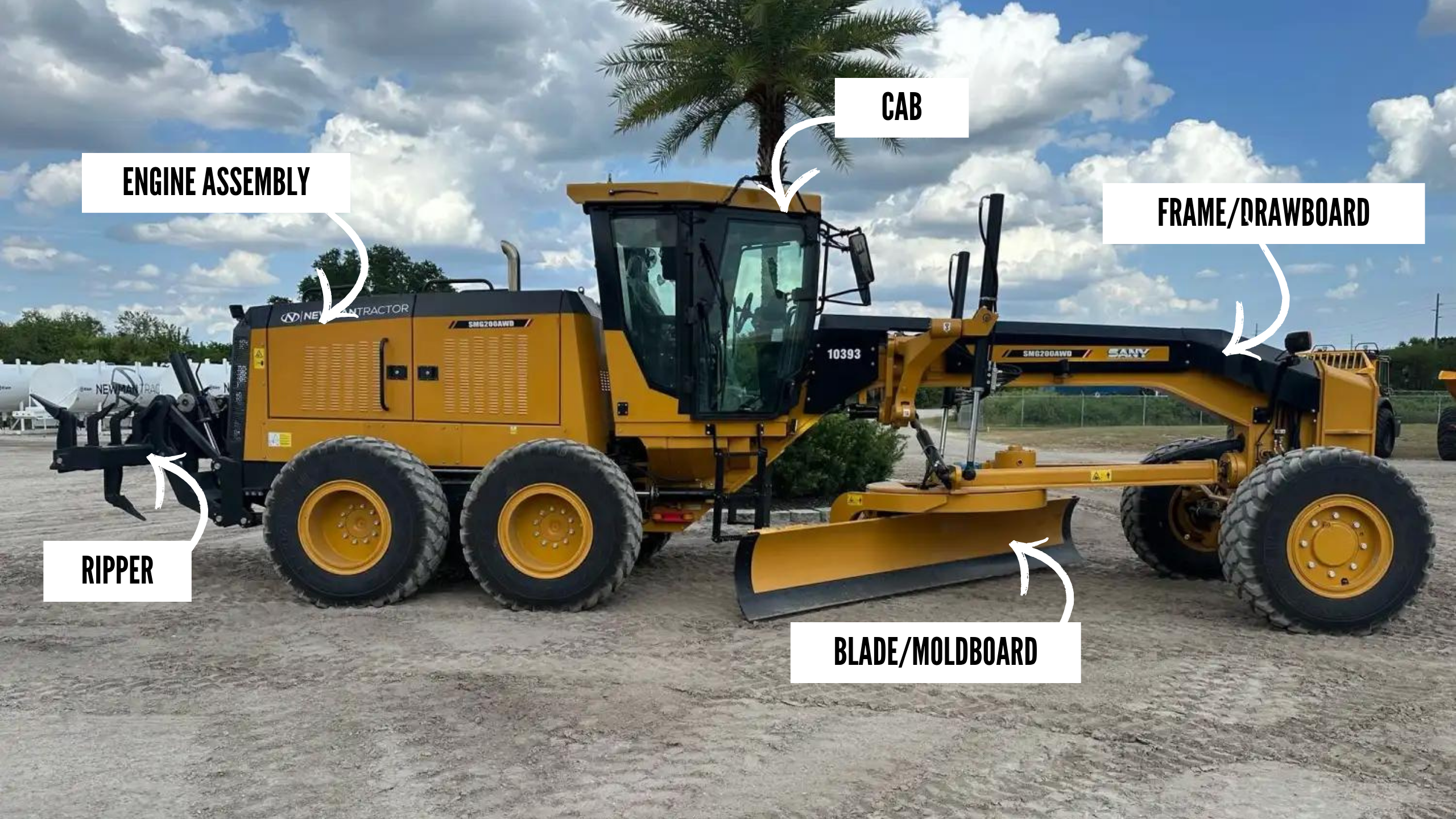 parts of a motor grader