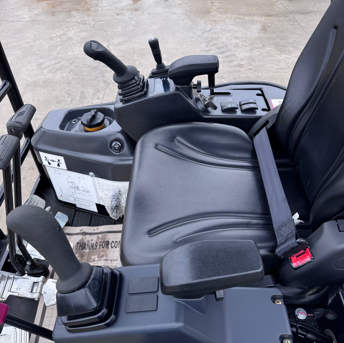 interior of a sany sy18u excavator