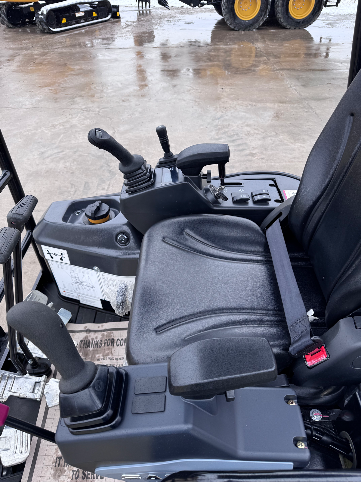 interior of a sany sy16c excavator
