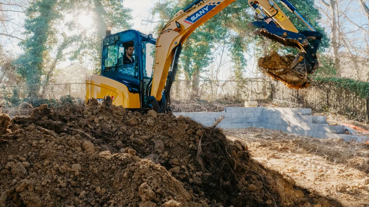 SANY excavator digging