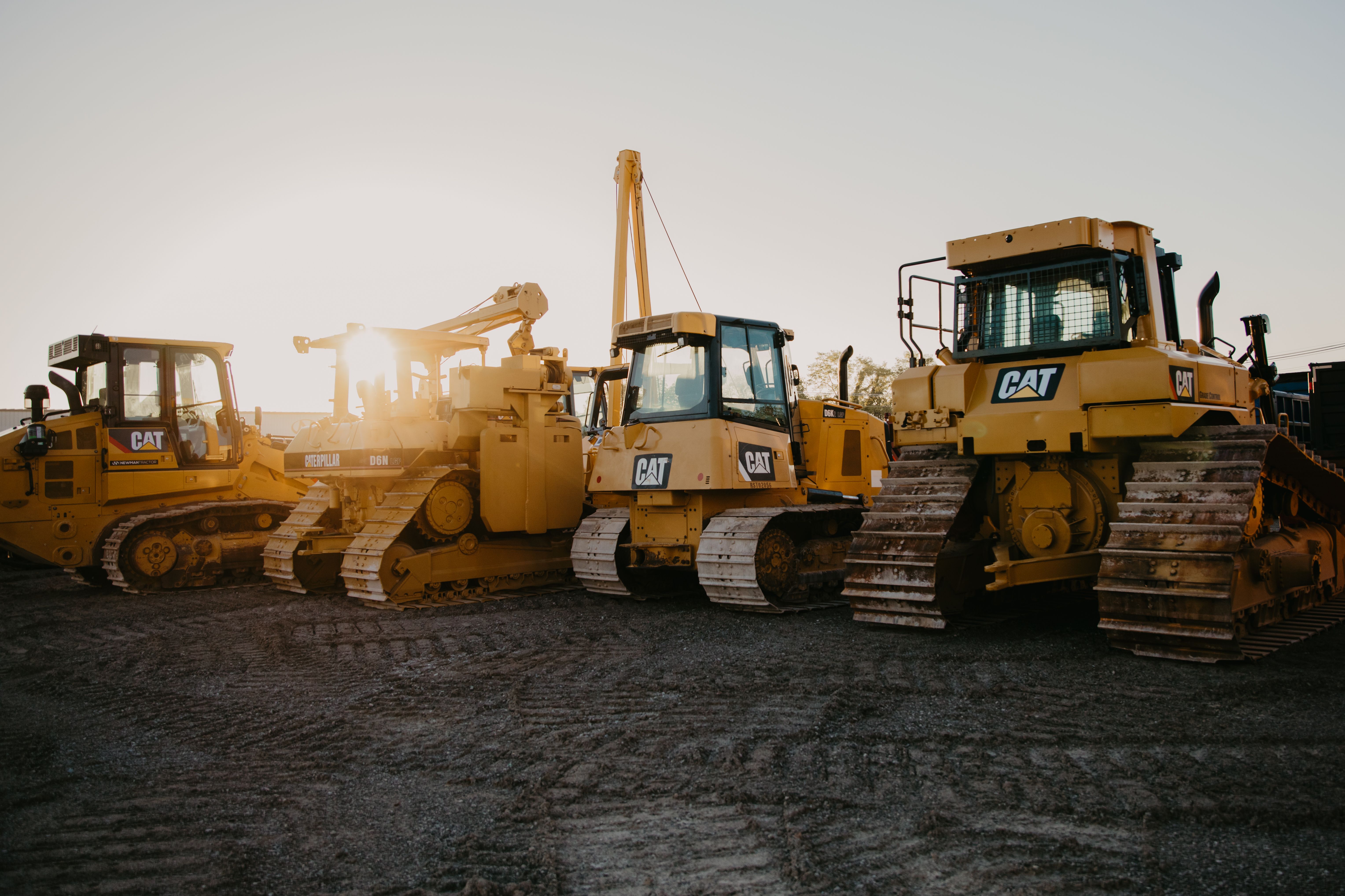 used heavy equipment on a lot