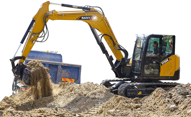 Sany-SY80U-working-on-the-job
