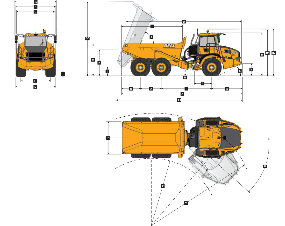 Diagram of Bell B20E Truck