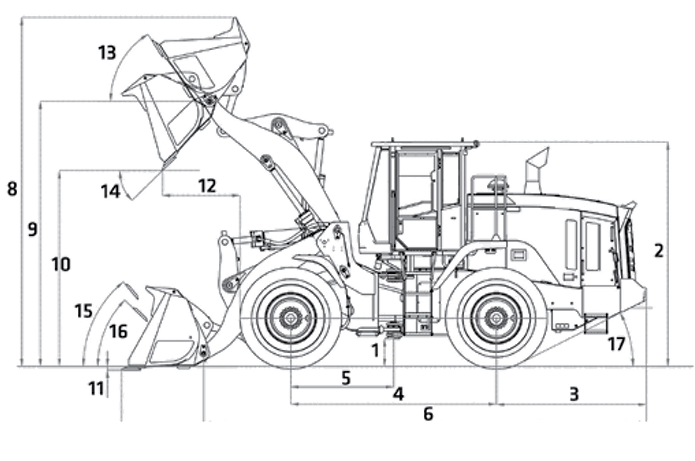 sany-sw305k-wheel-loader-dimensions-chart
