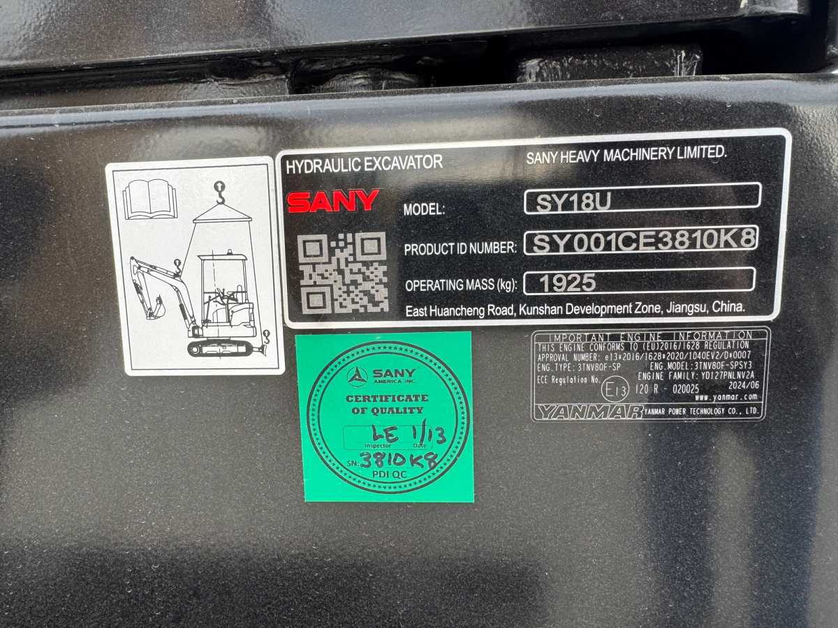 2025 SANY SY18U Photo 1