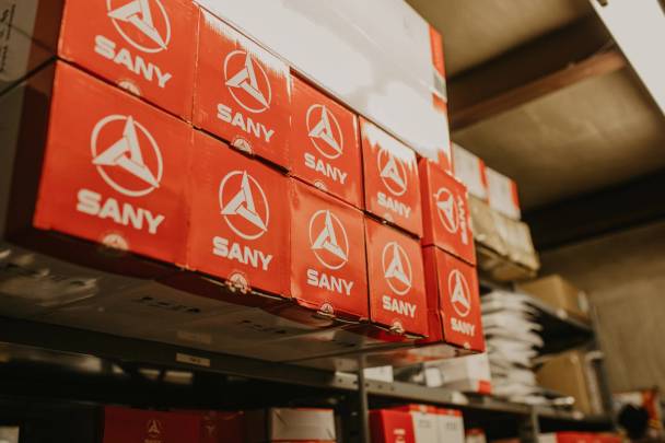SANY parts in boxes