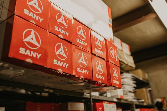 SANY parts in boxes