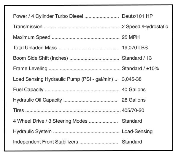 Merlo 38.13 Panoramic Telehandler Tech Specs