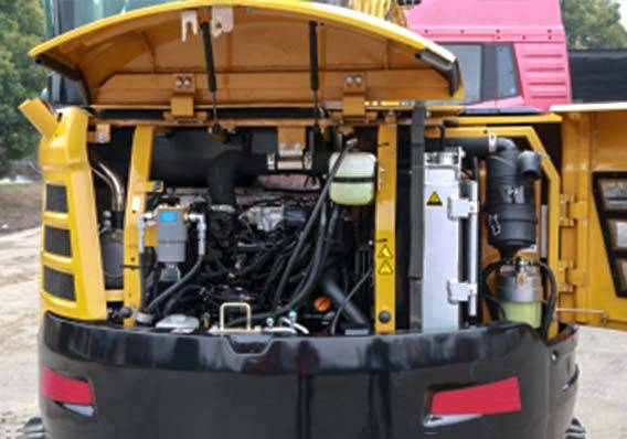 sany sy50u zero turn swing radius