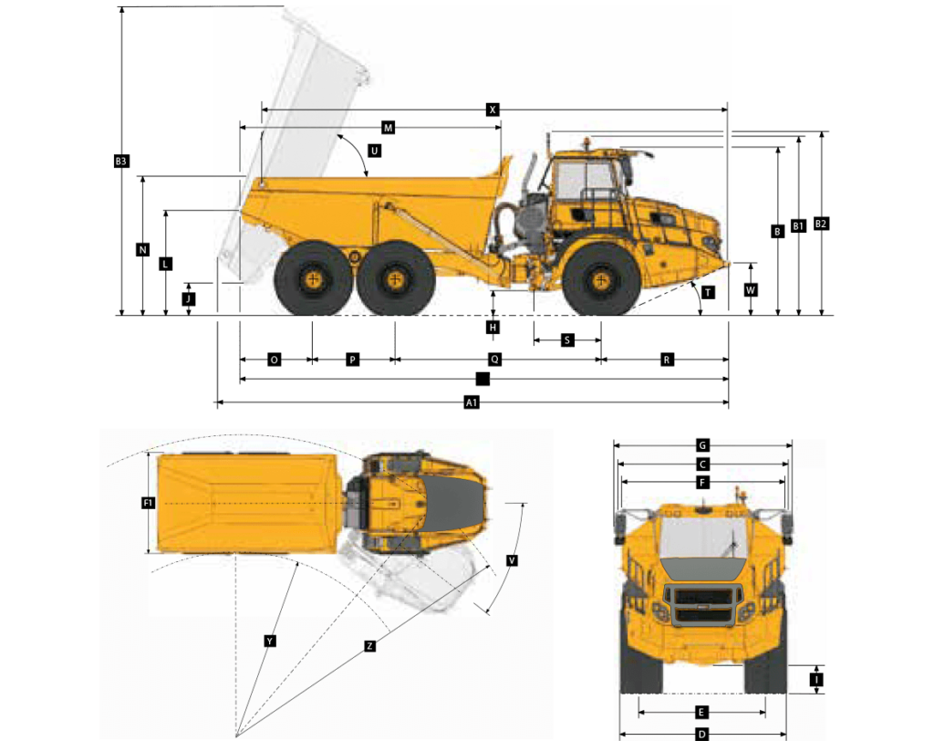 Bell B30e dimensions chart