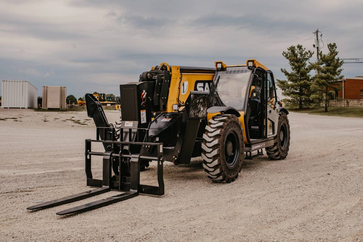 SANY telehandler with fork attachment