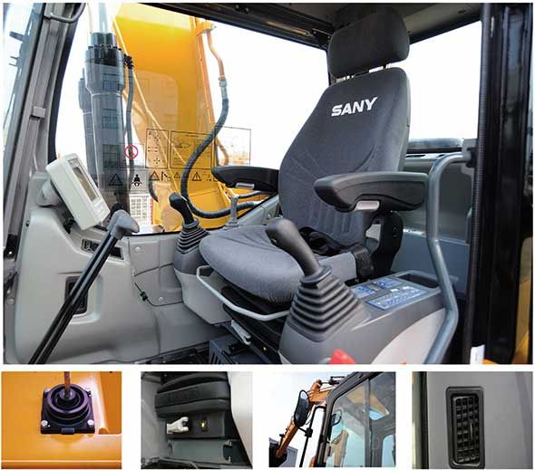 interior comfort of a sany sy135c excavator