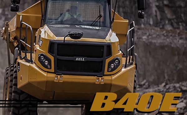 Bell B40E truck on a jobsite hauling a load