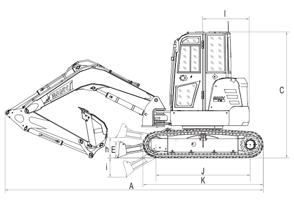 Sany SY50U specs sheet details