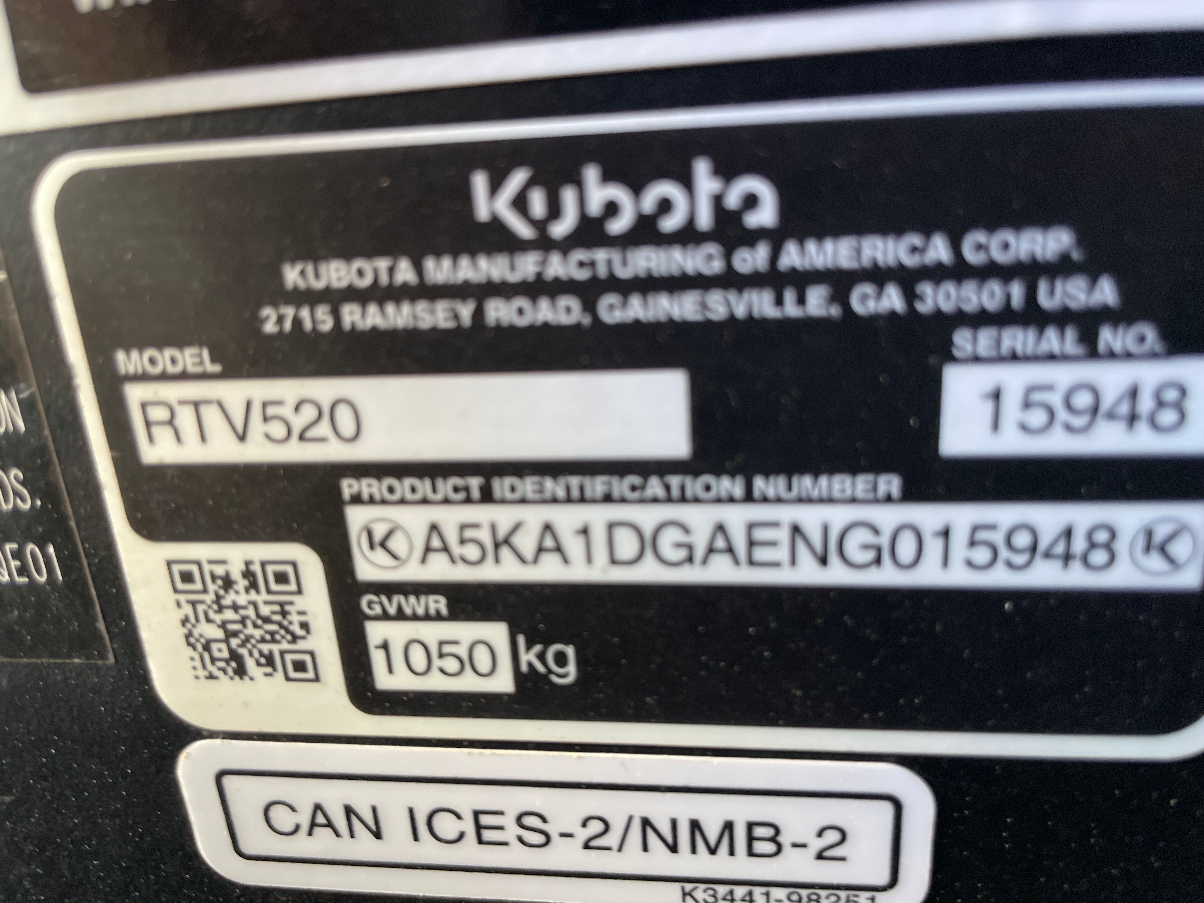 2022 KUBOTA RTV520-A Photo 4 Thumbnail