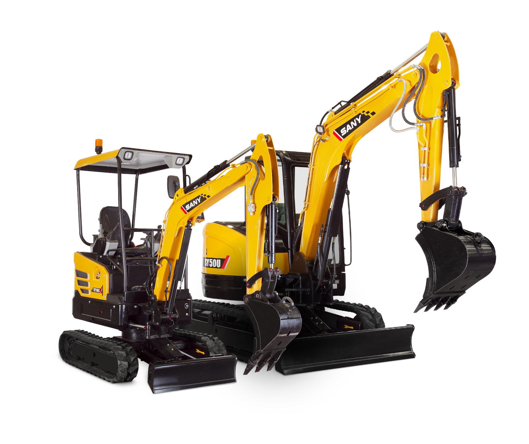 Two Sany Mini Excavators Displayed for May Day's Sale
