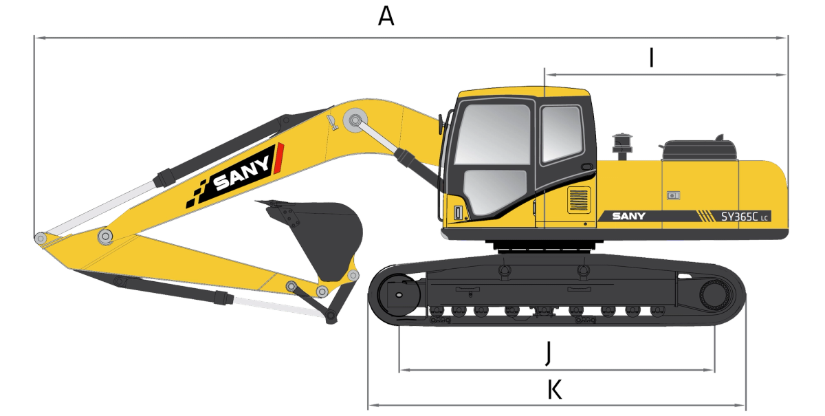 Sany SY365c specs sheet details