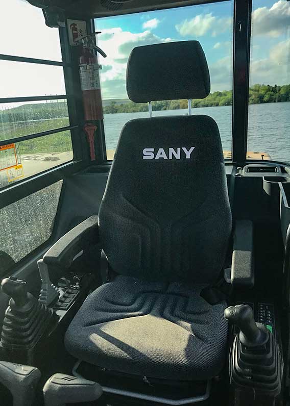 interior comfort of a sany sy95c excavator