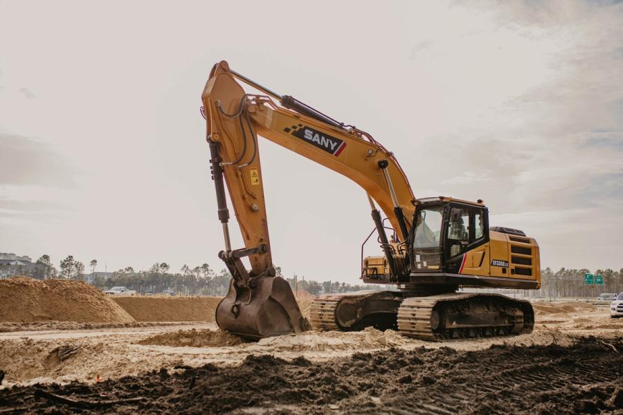 SANY excavator digging in Florida