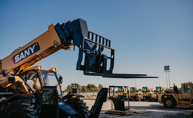SANY telehandler with fork attachment
