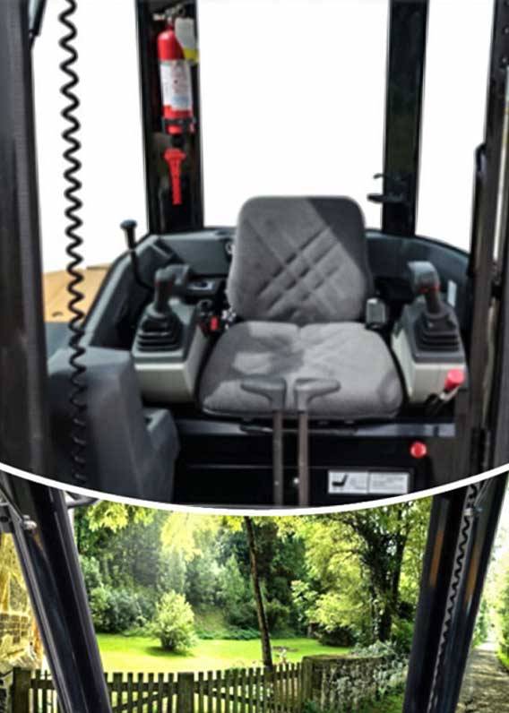 interior of a sany sy50U excavator