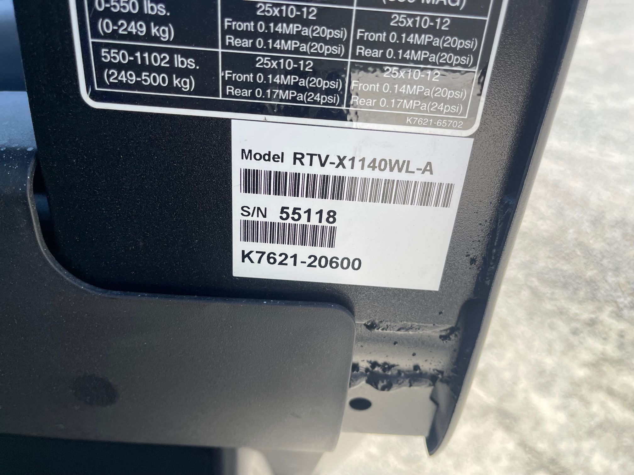 2023 KUBOTA RTV-X1140 Photo 6 Thumbnail