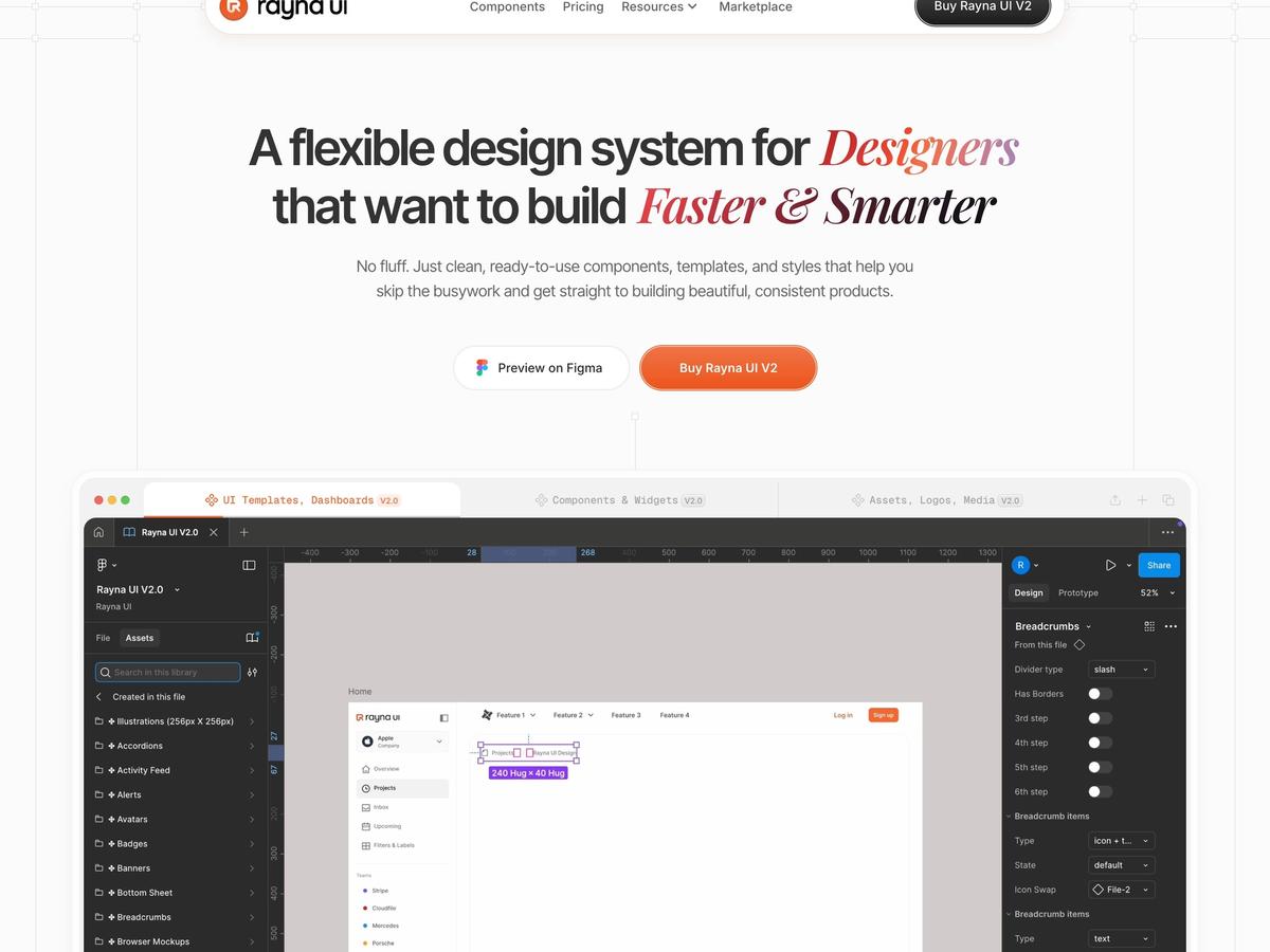 Rayna UI V2 home page